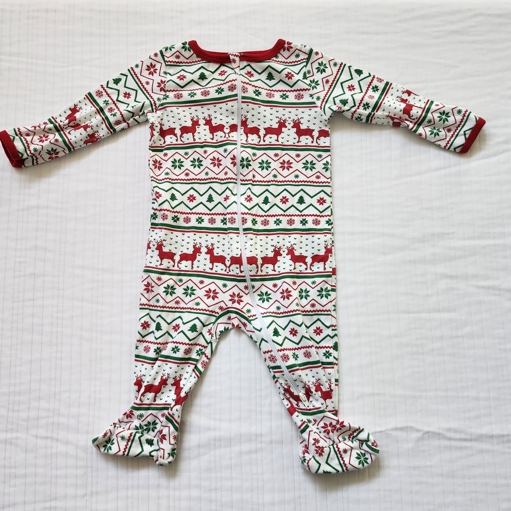 Holiday Time Red and Green Kids Footie